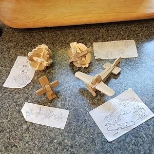 Wooden Puzzles 4 W/Directions